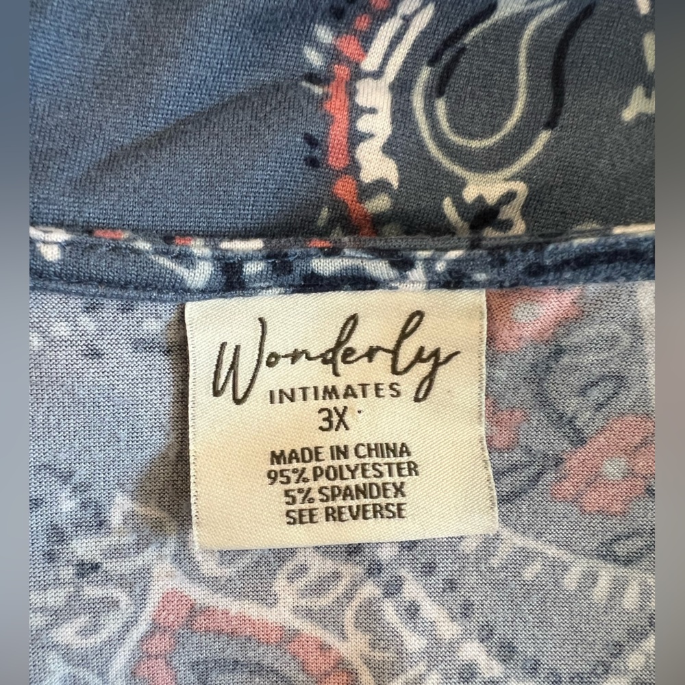 WONDERLY 💙 Sleeveless Blue Paisley Nightgown / Pajamas / Loungewear - Picture 2 of 5